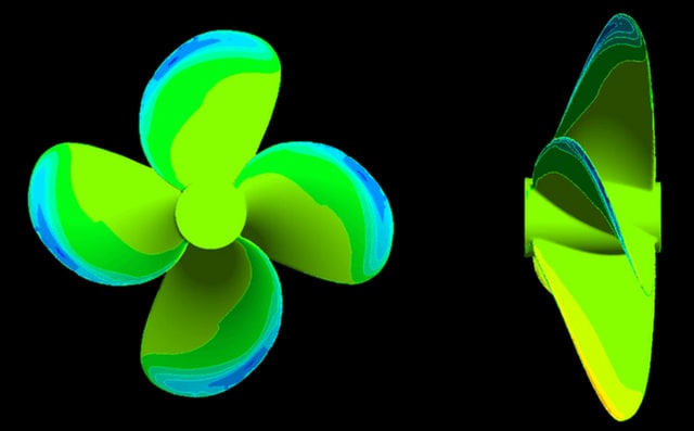 CFD contour plot of a marine propeller